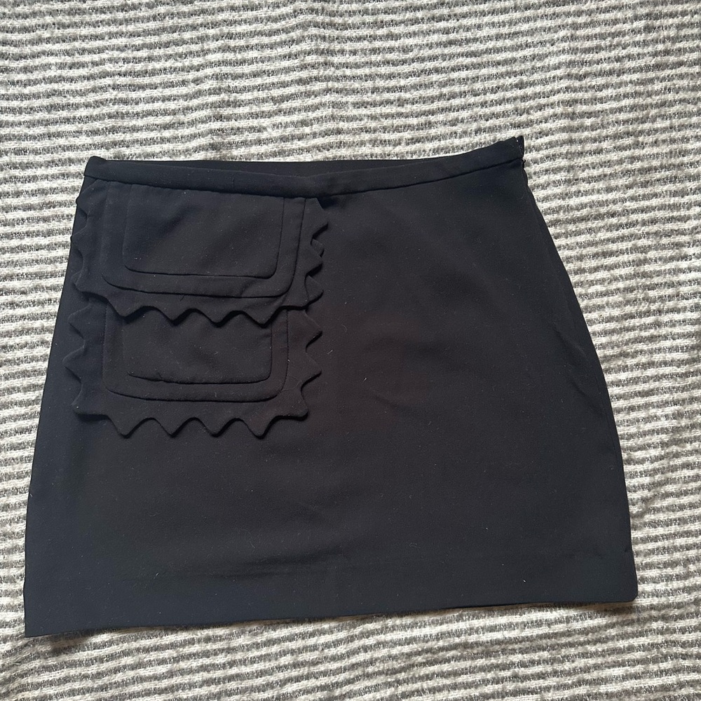 Victoria Beckham Black Mini Skirt with Pocket Design
